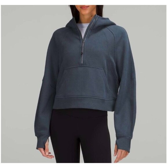 Lululemon Scuba 1/2 Zip Hoodie XS / S Iron Blue Fade Sweatshirt Cozy Cotton Terr - Picture 1 of 8